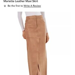 Lamarque Tan Pencil Maxi Skirt with Slit